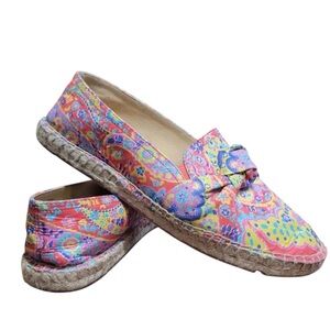 Talbots Izzy Knot Espadrilles Slip On Shoes Floral Womens Size 10 Multi